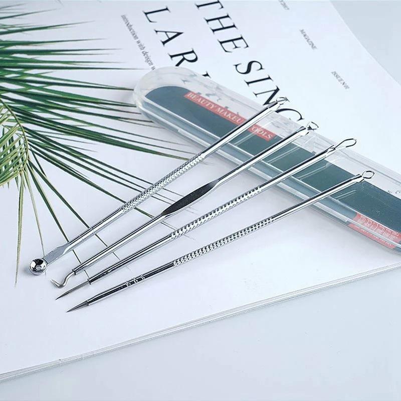 Precision Stainless Steel Blackhead Remover Tool Set For Acne Whiteheads Milia Extraction 4