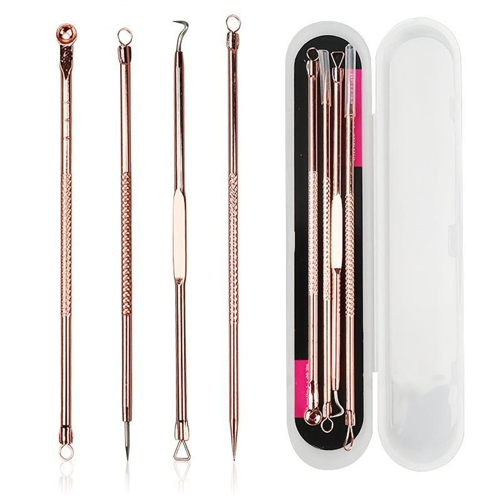 Precision Stainless Steel Blackhead Remover Tool Set For Acne Whiteheads Milia Extraction 6
