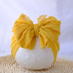 soft lace baby bow headband for newborns & toddlers wide stretch hair accessory