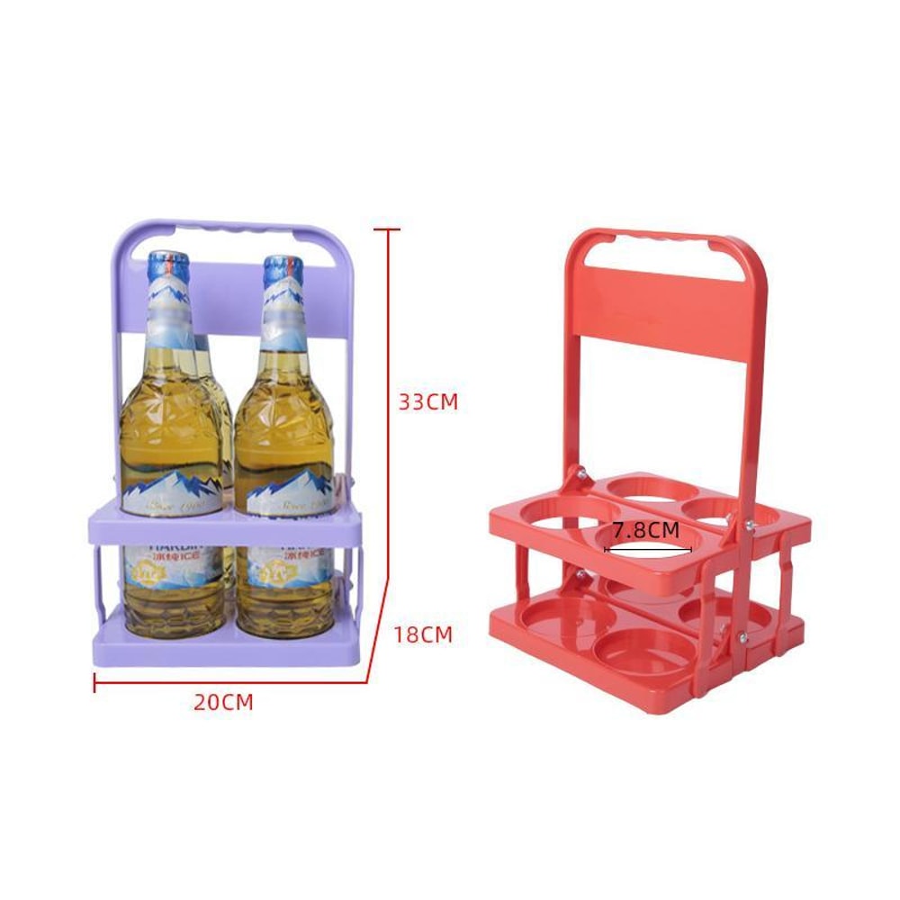 Collapsible 4Bottle Drink Carrier With Handle Portable Bottle Carrier For Beer Soda Wine 1
