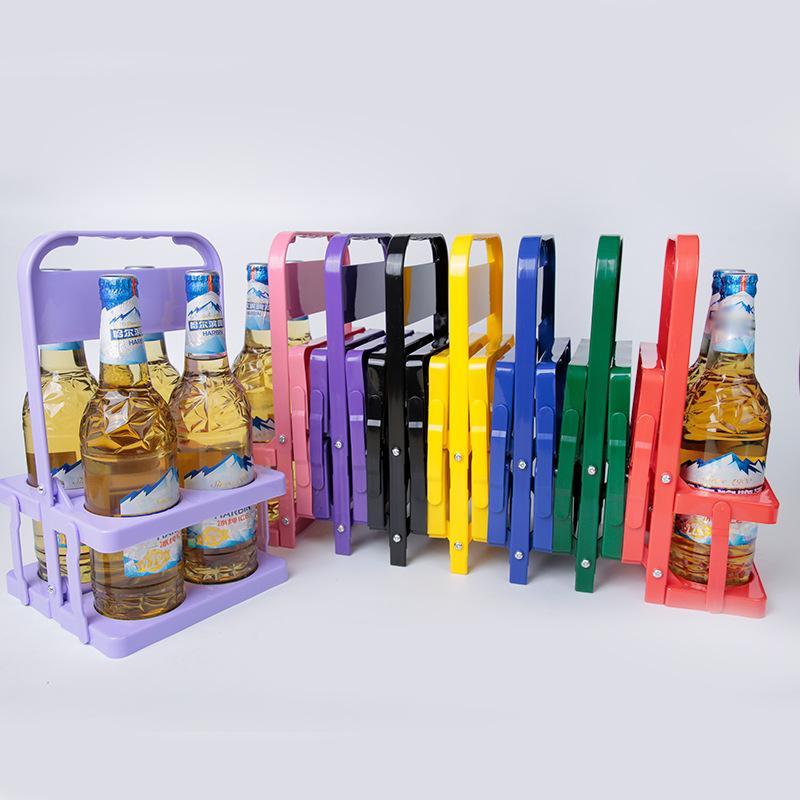 Collapsible 4Bottle Drink Carrier With Handle Portable Bottle Carrier For Beer Soda Wine 3