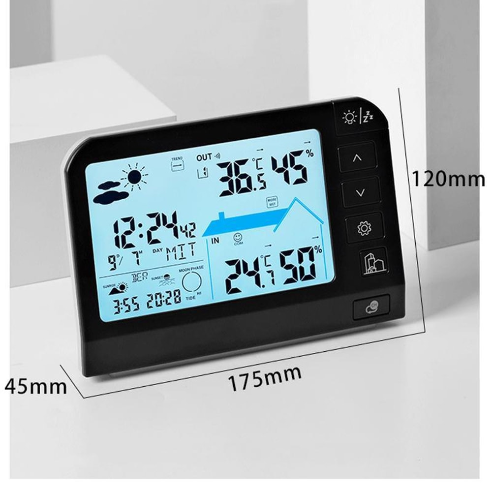 Color Weather Station Atomic Clock With Outdoor Sensor And Indoor Outdoor Thermometer 5