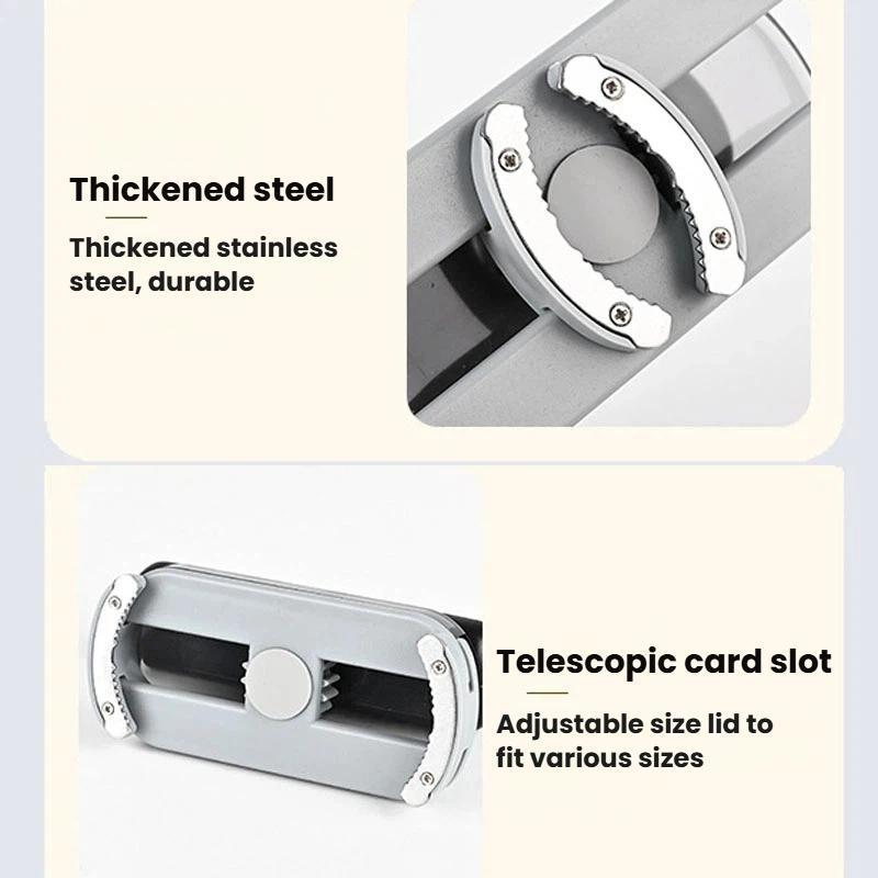 Adjustable Stainless Steel Bottle Opener & Jar Opener for Effortless Lid Removal