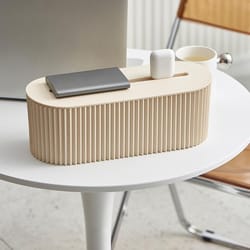 minimalist cable management box for desk cord organization & power strip storage