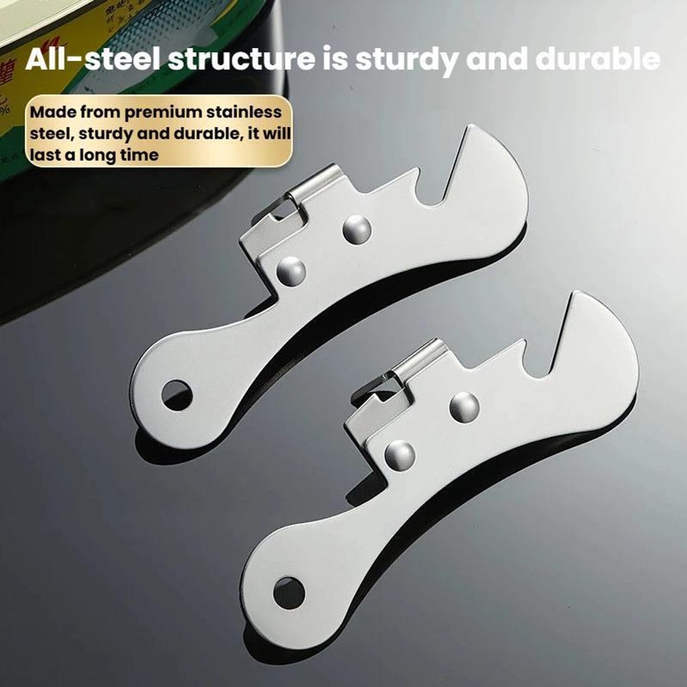 Stainless Steel Can Opener & Bottle Opener, Compact Heavy Duty Kitchen Tool