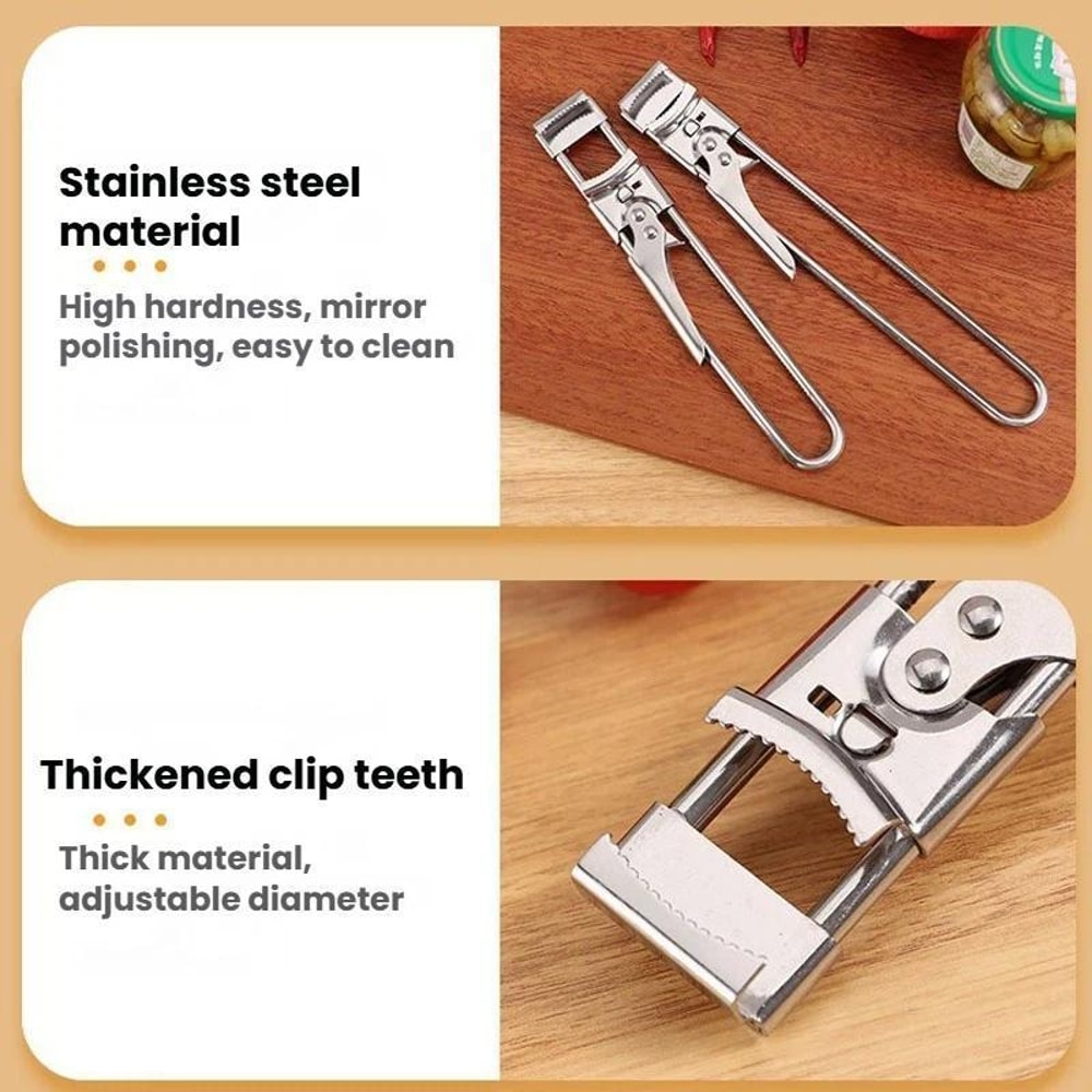 Adjustable Stainless Steel Jar & Bottle Opener for Weak Hands and Tight Lids