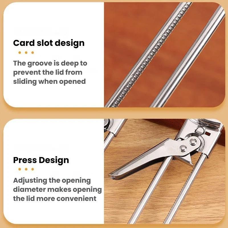 Adjustable Stainless Steel Jar & Bottle Opener for Weak Hands and Tight Lids