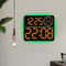 RGB LED Digital Wall Clock With Large Display Dual Alarm Timer Auto Dimming Night Light 0