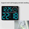 RGB LED Digital Wall Clock With Large Display Dual Alarm Timer Auto Dimming Night Light 1