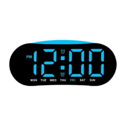 smart led digital alarm clock with night light, dual alarms, date & temperature display
