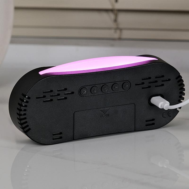 Smart LED Digital Alarm Clock with Night Light, Dual Alarms, Date & Temperature Display