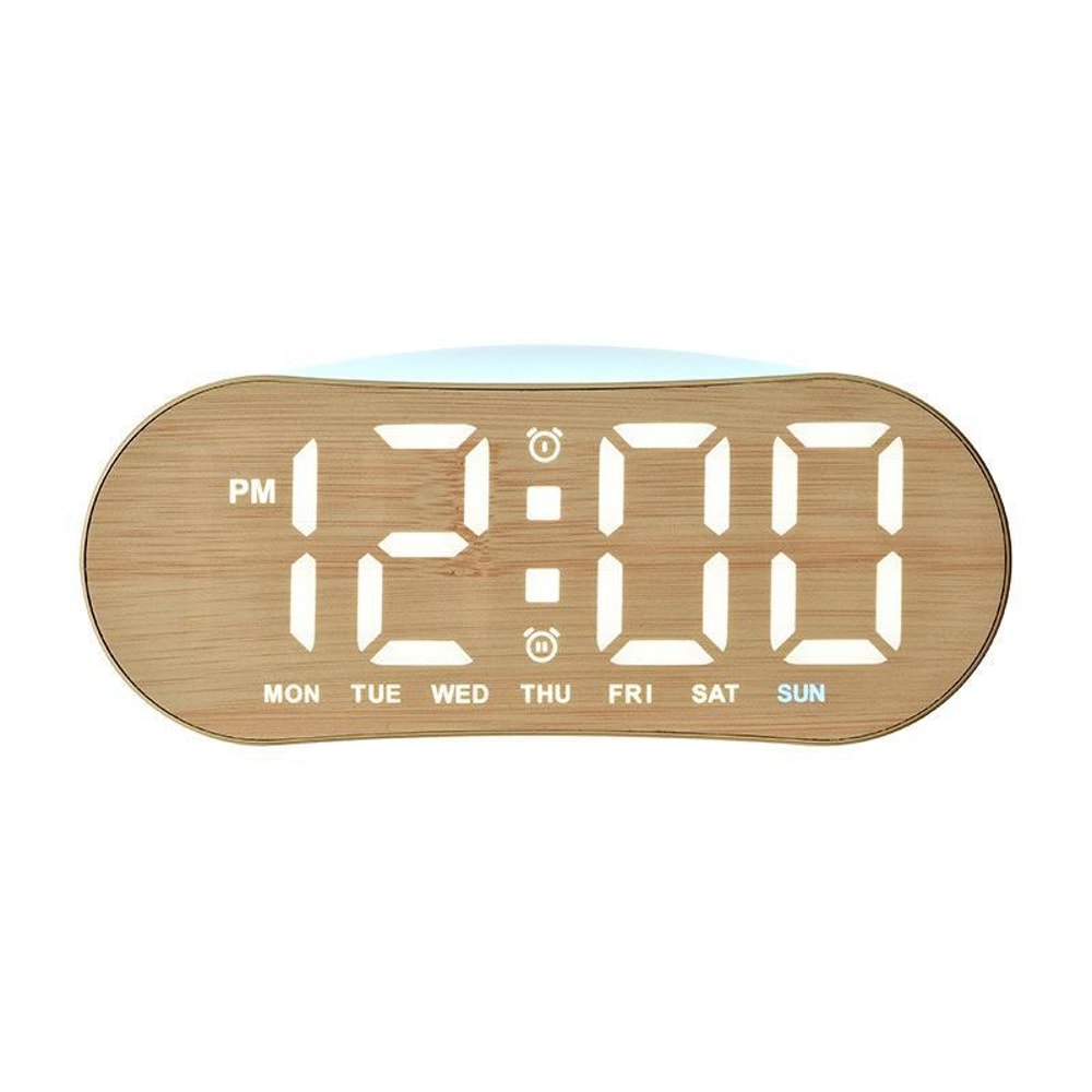Smart LED Digital Alarm Clock with Night Light, Dual Alarms, Date & Temperature Display
