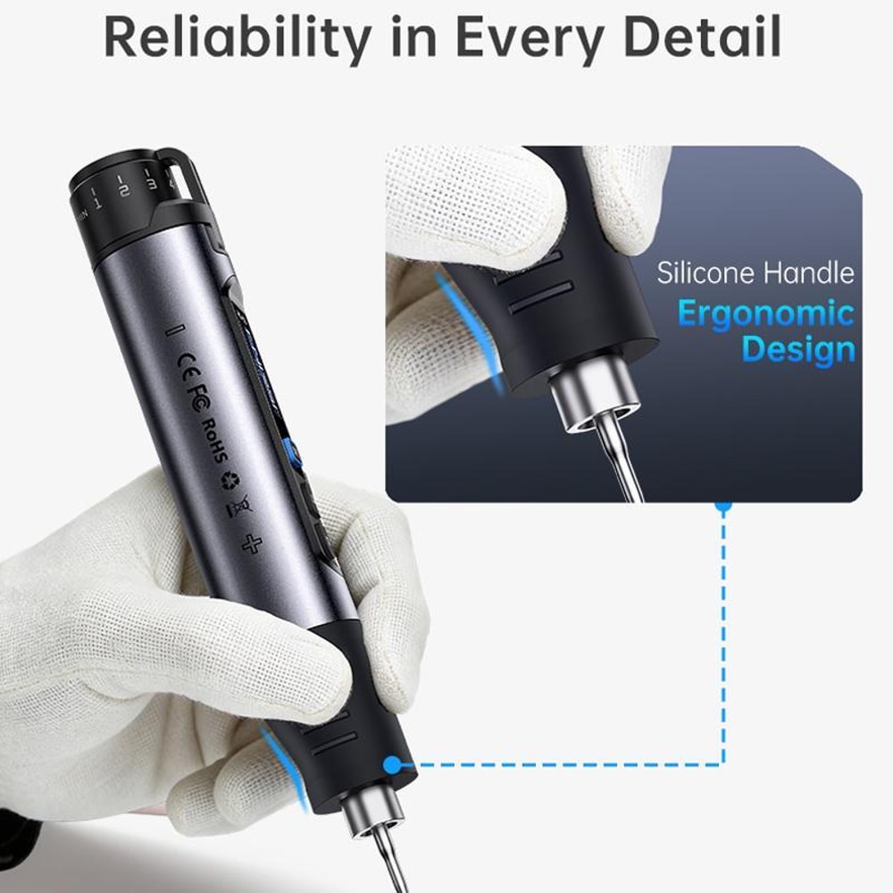 Cordless Soldering Iron with Digital Display & Precision Temperature Control