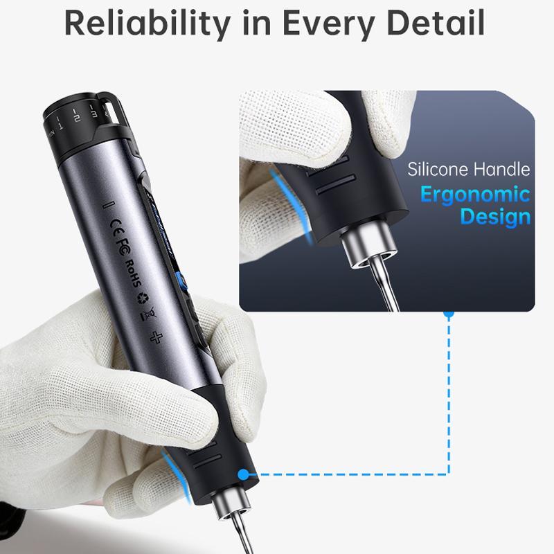 Cordless Soldering Iron with Digital Display & Precision Temperature Control
