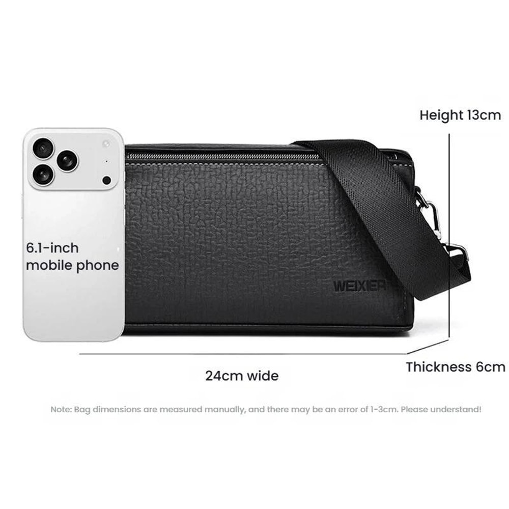Compact Leather Crossbody Bag For Men Travel Messenger Clutch With Card Slots 6