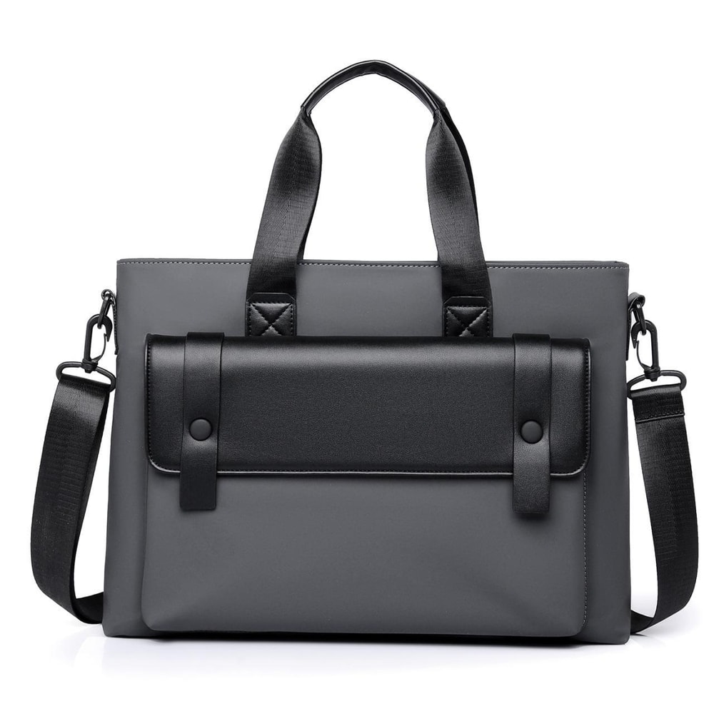 Waterproof 14 Inch Laptop Briefcase Messenger Bag For Men With Luggage Strap And Organized Storage 9