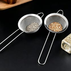 premium stainless steel mesh strainer for milk, juice & flour sifting