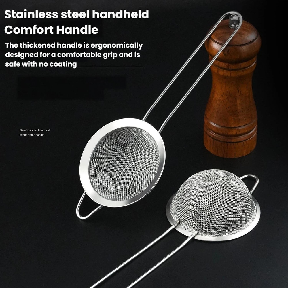 Premium Stainless Steel Mesh Strainer for Milk, Juice & Flour Sifting