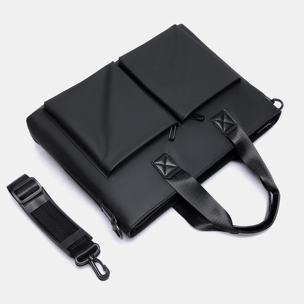 Waterproof Laptop Briefcase Messenger Bag For Men With Luggage Strap And MultiPocket Business Stora 1