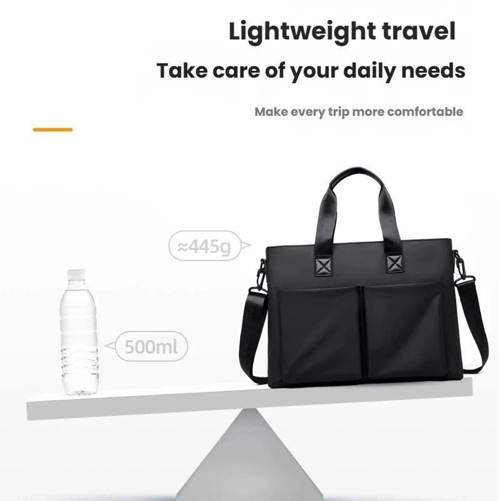 Waterproof Laptop Briefcase Messenger Bag For Men With Luggage Strap And MultiPocket Business Stora 3