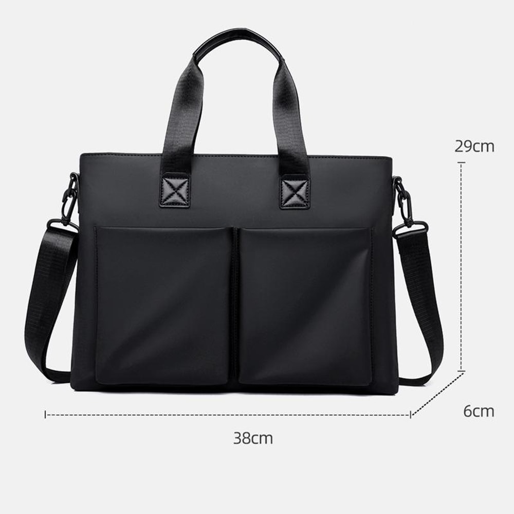 Waterproof Laptop Briefcase Messenger Bag For Men With Luggage Strap And MultiPocket Business Stora 7