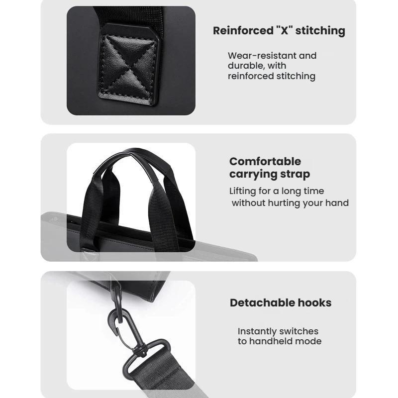 Waterproof Laptop Briefcase Messenger Bag For Men With Luggage Strap And MultiPocket Business Stora 5