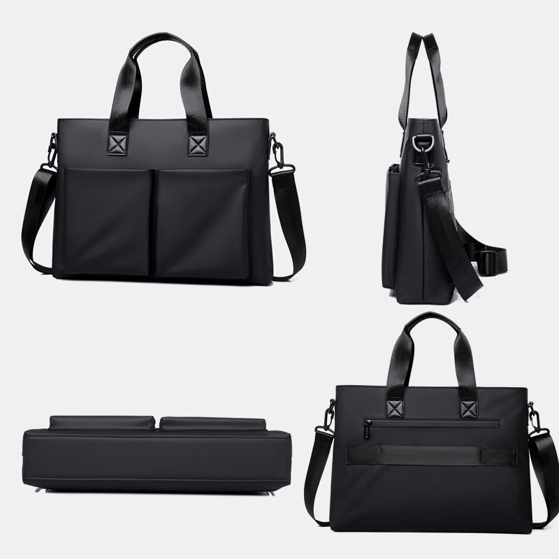 Waterproof Laptop Briefcase Messenger Bag For Men With Luggage Strap And MultiPocket Business Stora 6