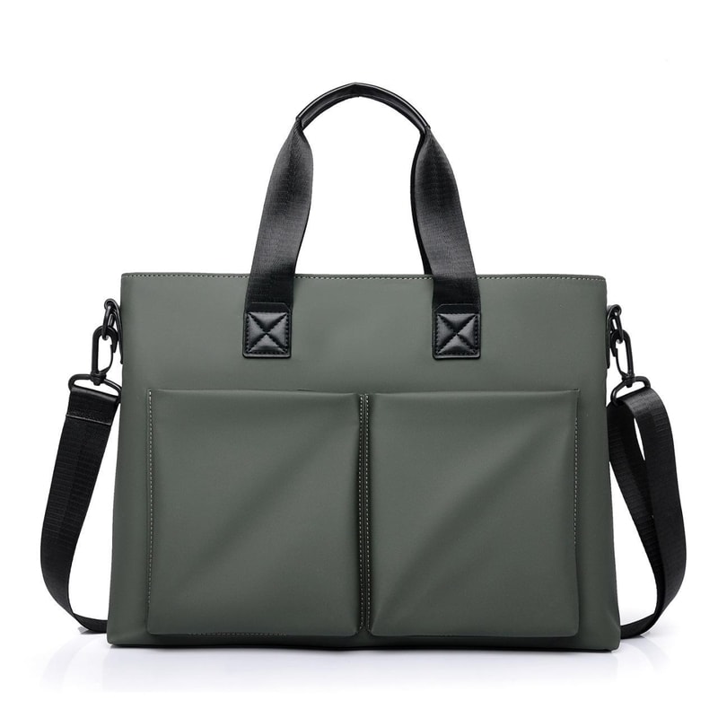 Waterproof Laptop Briefcase Messenger Bag For Men With Luggage Strap And MultiPocket Business Stora 9