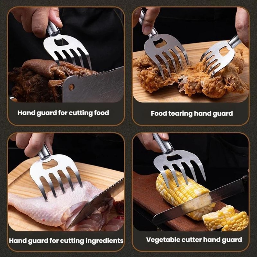 Stainless Steel Meat Shredder Claws BBQ Bear Claw Hand Guard for Pulled Pork, Chicken & Meal Prep
