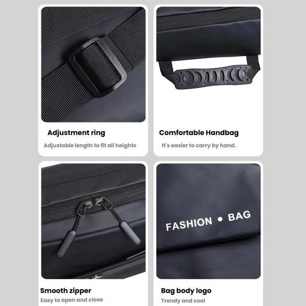 Water Resistant Messenger Bag For Men Large Capacity Crossbody Briefcase With Luggage Strap 6
