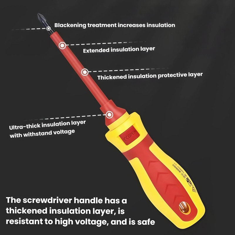 13-Piece Insulated Screwdriver Set with Voltage Tester and High-Voltage Protection for Electricians