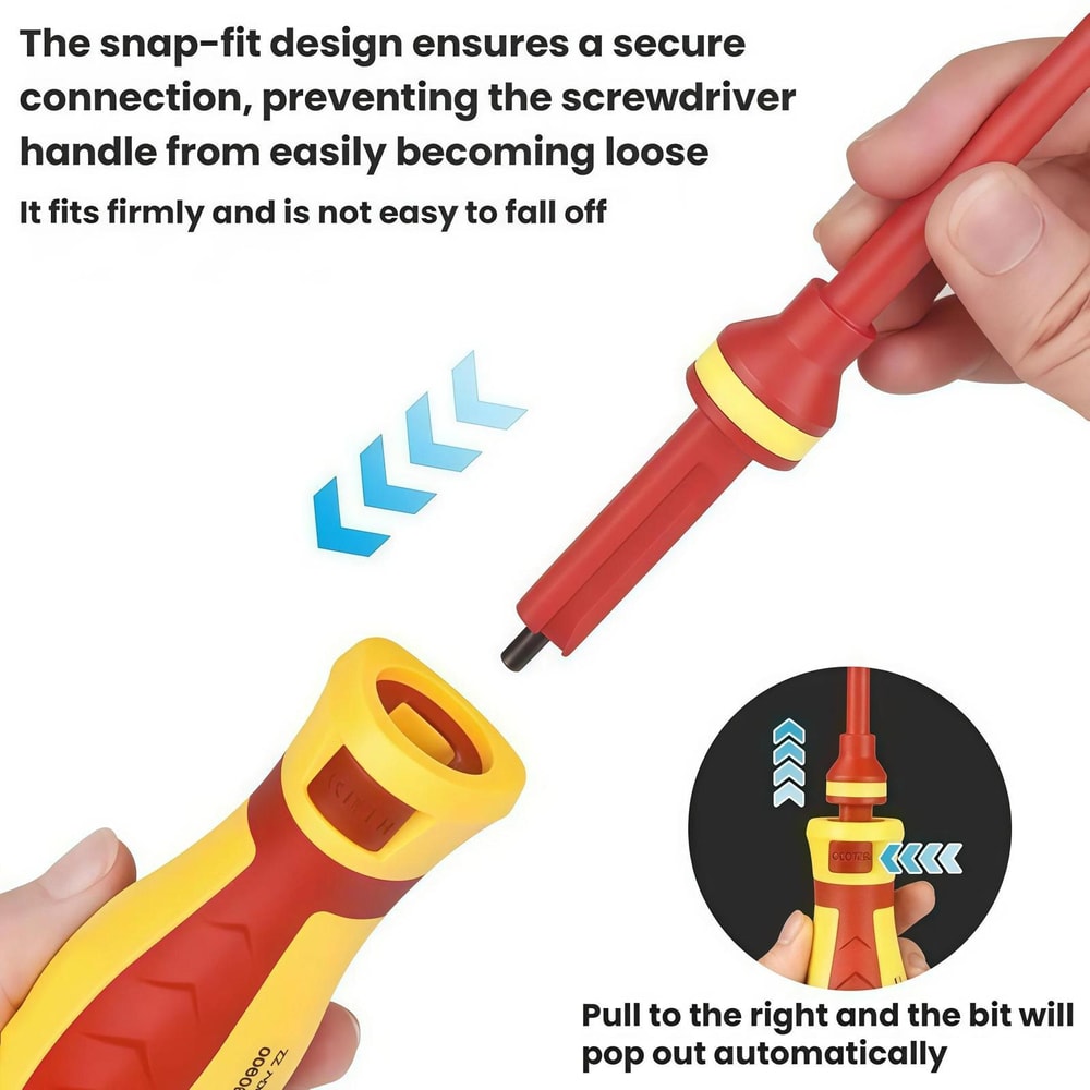 13-Piece Insulated Screwdriver Set with Voltage Tester and High-Voltage Protection for Electricians