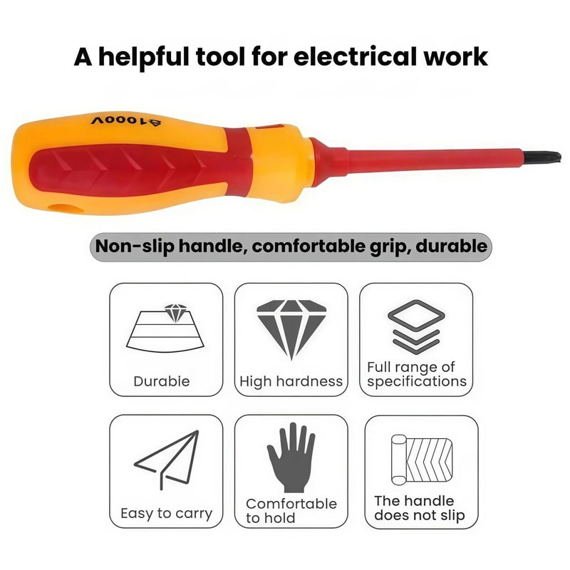 13-Piece Insulated Screwdriver Set with Voltage Tester and High-Voltage Protection for Electricians