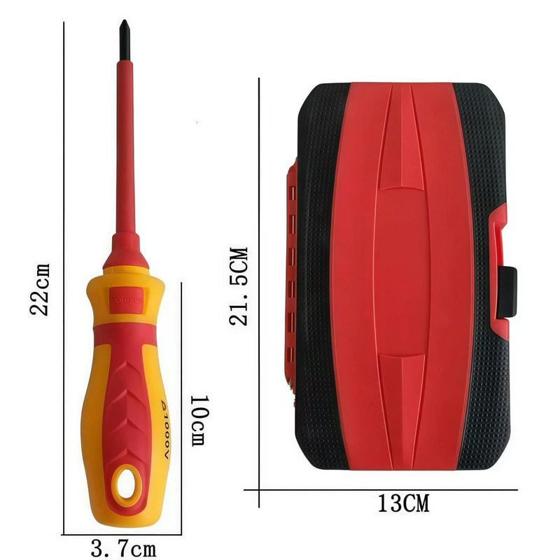 13-Piece Insulated Screwdriver Set with Voltage Tester and High-Voltage Protection for Electricians