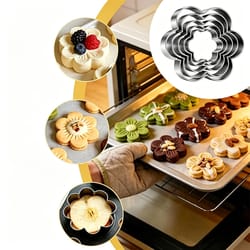 5-piece stainless steel cookie cutter set flower shapes for cookies, biscuits & baking creations