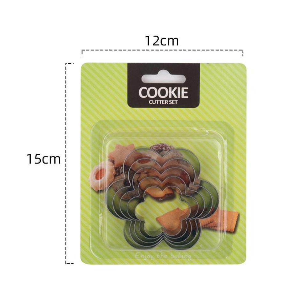 5-Piece Stainless Steel Cookie Cutter Set Flower Shapes for Cookies, Biscuits & Baking Creations