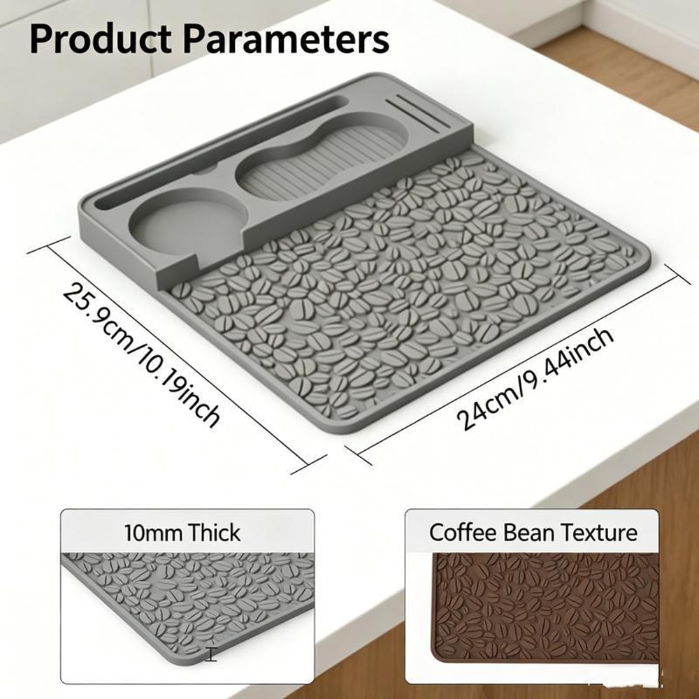 Silicone Espresso Tamping Mat With Tamper Holder Station NonSlip Coffee Bar Organizer 5