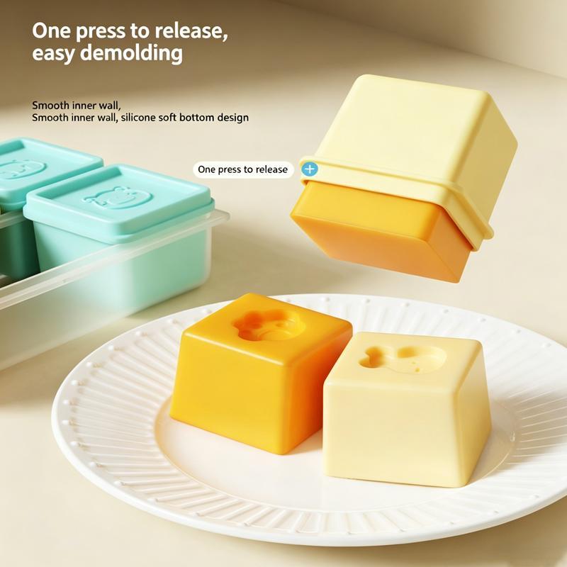 Silicone Baby Food Freezer Tray with Lids 6 x 4oz Baby Food Storage Containers