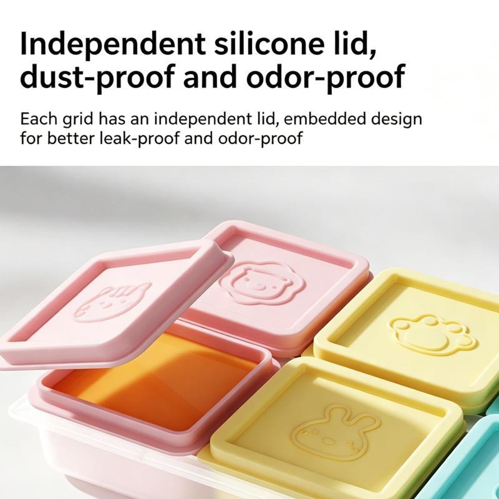 Silicone Baby Food Freezer Tray with Lids 6 x 4oz Baby Food Storage Containers