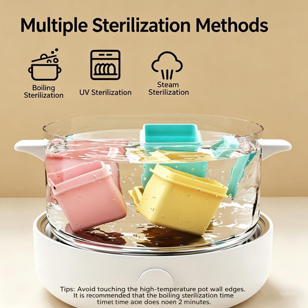 Silicone Baby Food Freezer Tray with Lids 6 x 4oz Baby Food Storage Containers