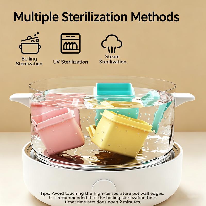 Silicone Baby Food Freezer Tray with Lids 6 x 4oz Baby Food Storage Containers