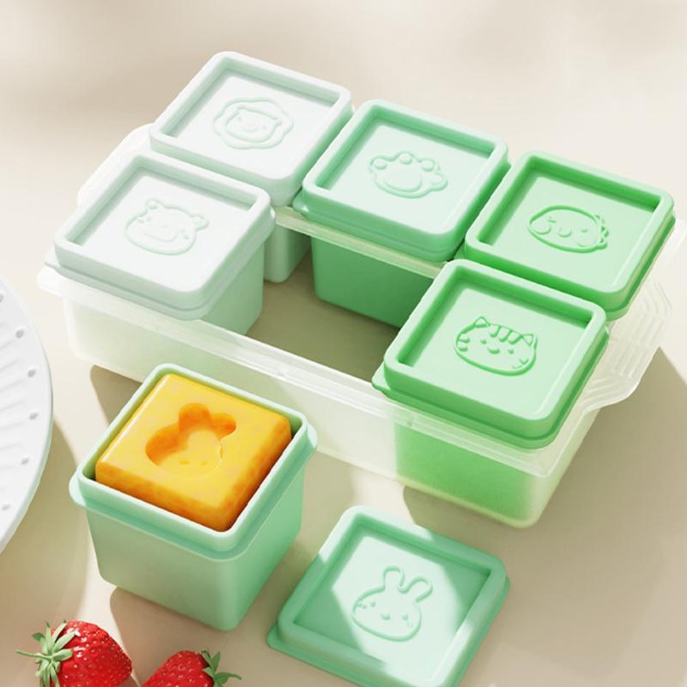 Silicone Baby Food Freezer Tray with Lids 6 x 4oz Baby Food Storage Containers
