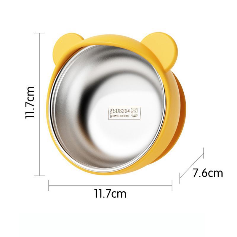 Stainless Steel Suction Baby Bowl For Toddlers Toddler Feeding Bowl With SpillProof Base HeatSafe 7