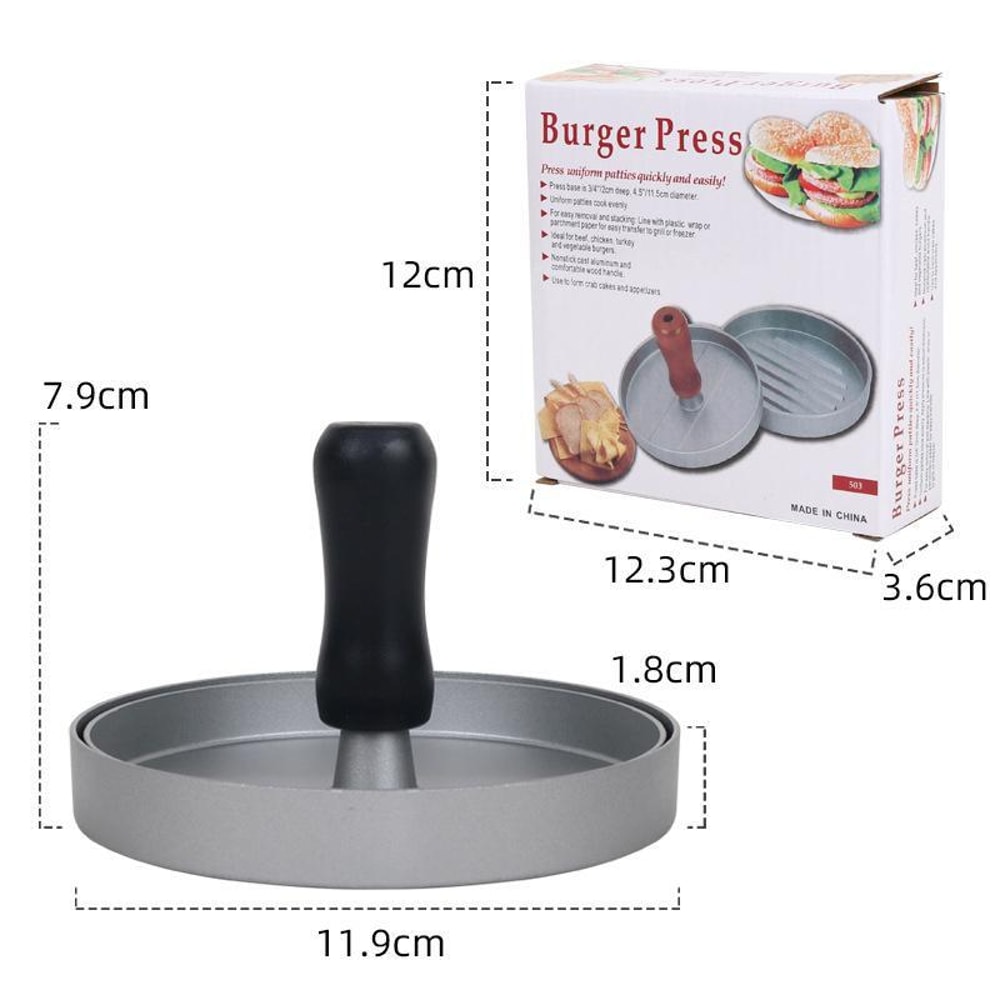 Hamburger Patty Mold Non-Stick Burger Press for Perfect Homemade Burgers & Breakfast Sandwiches