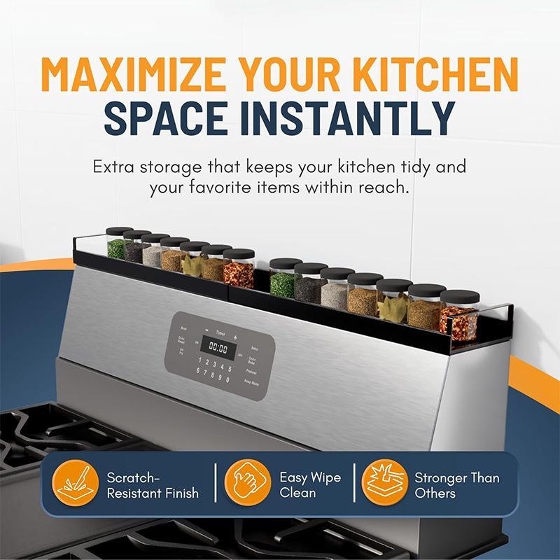 Adjustable Magnetic Stove Shelf Kitchen Organizer With Extendable Spice Rack Storage 5