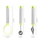 Stainless Steel Fruit Baller Set 3Piece Melon Scooper Fruit Carving Tool Kit 4