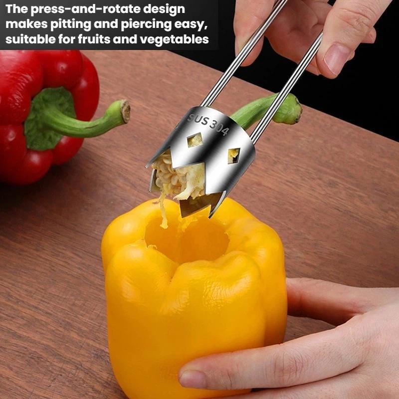 Stainless Steel Fruit Corer Tool for Apples, Peppers & Vegetables