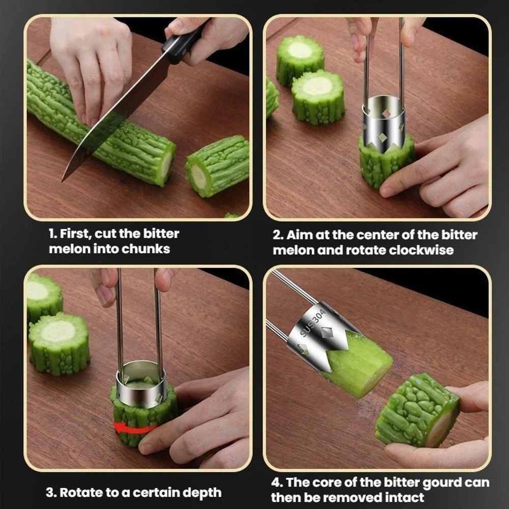 Stainless Steel Fruit Corer Tool for Apples, Peppers & Vegetables