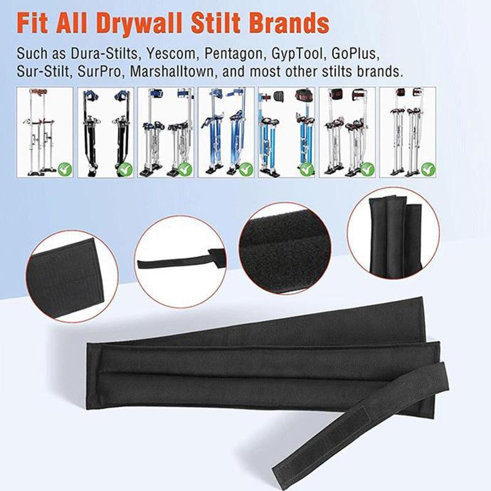 Adjustable Drywall Stilt Straps with Padded Leg Support Belt Set for Secure All-Day Comfort
