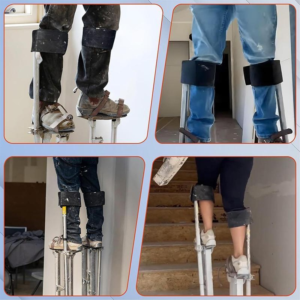 Adjustable Drywall Stilt Straps with Padded Leg Support Belt Set for Secure All-Day Comfort